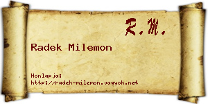 Radek Milemon névjegykártya